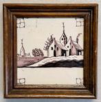 Mangane landschapstegel, Antiek en Kunst, Ophalen of Verzenden