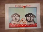 Puzzel 2 hondjes en een konijn 1000 stukjes, Ophalen of Verzenden, 500 t/m 1500 stukjes, Zo goed als nieuw