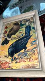 Vogel schilderijtje vintage, Ophalen of Verzenden