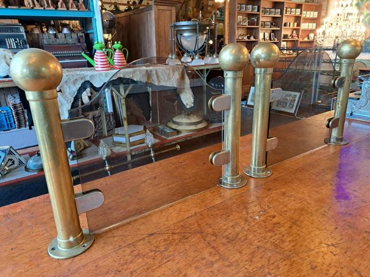Koperen café bar steunen met en zonder glas meerdere stuks, Antiek en Kunst, Curiosa en Brocante, Ophalen