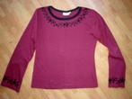 Stijlvolle paarse longsleeve met zwarte accenten, S, Paars, Ophalen of Verzenden, Zo goed als nieuw, Lange mouw