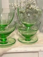 Uranium Anna groen glas coupes 5/6 stuks izgsy, Antiek en Kunst, Ophalen
