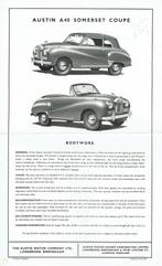 Folder Austin A40 Somerset Coupe (1952), Verzenden, Gelezen, Overige merken