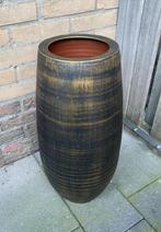 Bloempot vaas met gouden gloed – 56 cm hoog, Ophalen, Overige kleuren, 50 tot 75 cm, Aardewerk of Porselein