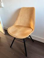 Stoel oker geel velvet look, Huis en Inrichting, Stoelen, Ophalen, Zo goed als nieuw, Overige kleuren, Eén
