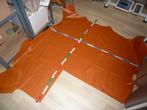 Oranje groot restant soepel echt leer rundleer, Verzenden, Leer of Kunstleer, Nieuw, Oranje