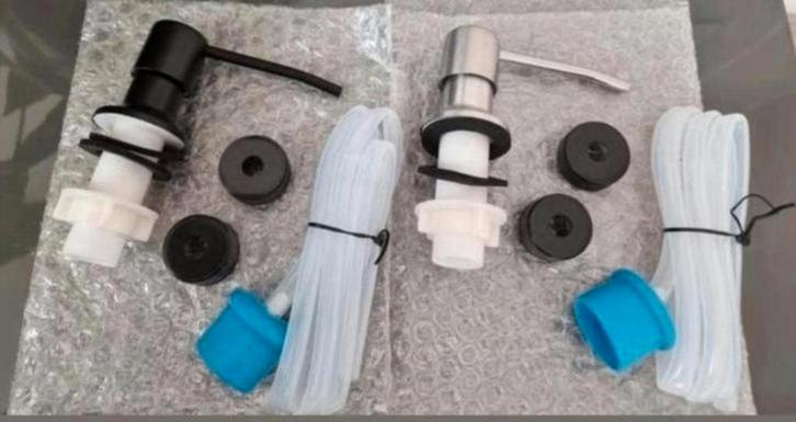 Zeeppomp, inbouw zeepdispenser, zwart of rvs-look, Huis en Inrichting, Keuken | Keukenelementen, Nieuw, Minder dan 100 cm, Zwart