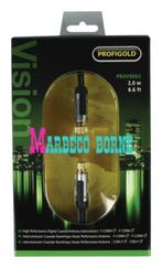 Satelliet kabel, Antenne kabel, Coax 24 Karaats verguld 2 M, Nieuw, 2 tot 5 meter, Info@marbeco.nl, Coaxiale kabel