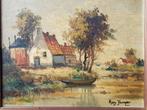 Oud ingelijst olieverf schilderij door Kees Vermeer 37 cm., Antiek en Kunst, Kunst | Schilderijen | Klassiek, Ophalen of Verzenden