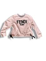 Fendi zachtroze logo sweater met stiklinten maat medium, Maat 38/40 (M), Verzenden, Fendi, Roze