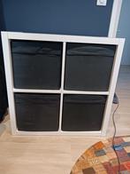 Witte Ikea Kallax kast 2x2 met Skubb opbergers, Ophalen, Gebruikt, 25 tot 50 cm