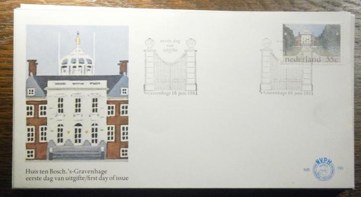 NVPH 193 Huis ten Bosch  - Den Haag 16-6-1981, Postzegels en Munten, Postzegels | Eerstedagenveloppen, Onbeschreven, Nederland