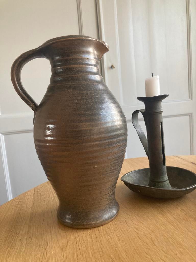 Oude bruin gemêleerde gres kan, Antiek en Kunst, Ophalen of Verzenden