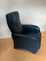 Moderne leren relaxstoel blauw., Huis en Inrichting, Fauteuils, 75 tot 100 cm, Minder dan 75 cm, Gebruikt, Leer