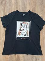 T-shirt Pieces maat M panter, Maat 38/40 (M), Zwart, Ophalen of Verzenden, Zo goed als nieuw