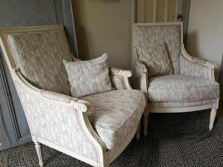Franse fauteuils, Huis en Inrichting, Fauteuils, Gebruikt, 50 tot 75 cm, 75 tot 100 cm, Ophalen