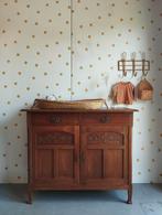 Vintage commode / massief eikenhout / Art Deco dressoir, 50 tot 70 cm, Ophalen of Verzenden, 90 tot 105 cm, 100 cm of meer