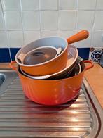 OPRUIMING. LE CREUSET/ COUSANCES zes items gietijzer, Huis en Inrichting, Gebruikt, Gietijzer, Ophalen of Verzenden, Keramische plaat