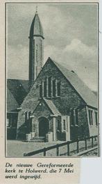 Holwerd nieuwe Gereformeerde kerk knipsel 1934 Friesland, Gebruikt, Ophalen of Verzenden, Gebouw, Voor 1940