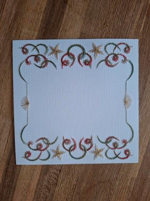 Geborduurde opleg kaart, Hobby en Vrije tijd, Kaarten | Zelf maken, Zo goed als nieuw, Blanco kaart of Basiskaart, Ophalen of Verzenden