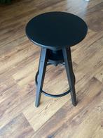Bar stool (Barkruk), Ikea Dalfred. Zwart, Ophalen of Verzenden, In hoogte verstelbaar, Zo goed als nieuw, Hout