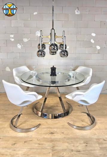 Vintage Design Eetkamer set Boris Tabacoff Frankrijk 1970 beschikbaar voor biedingen