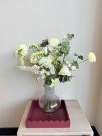 Elegant wit zijden boeket met vaas, Ophalen of Verzenden, Nieuw, Binnen