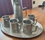 Supermooie tinnen bierpullen set+kan+dienblad, Antiek en Kunst, Antiek | Tin, Ophalen