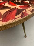 Bijzettafel salontafel messing herfst - vintage retro rond, Ophalen, Gebruikt, Metaal of Aluminium, 50 tot 100 cm