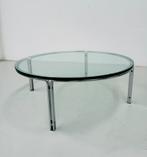 Vintage round coffee table - H.Brüning -steel & glass-1960s., Gebruikt, Rond, Kill International, Glas