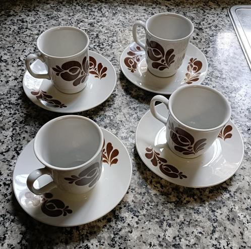 Vintage 1970 MZ Czechoslovakia Moritz Zdekauer 4 kop schotel, Huis en Inrichting, Keuken | Servies, Gebruikt, Kop(pen) en/of Schotel(s)