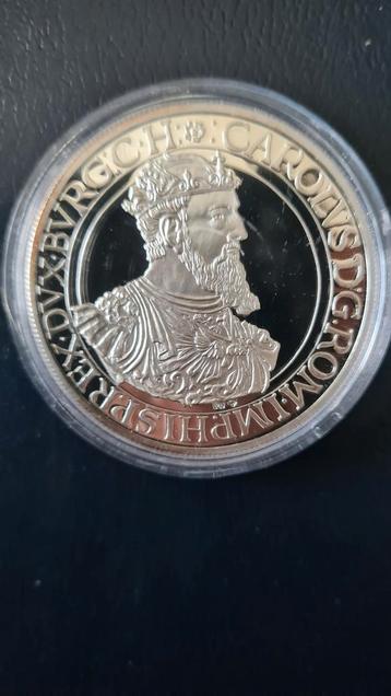 Zilveren Herslag Zilvr Keizer Karel V - 1 gulden -1550.   beschikbaar voor biedingen