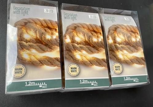 Touw 120 cm met 20 leds, nieuw. 3 stuks, Huis en Inrichting, Lampen | Overige, Nieuw, Ophalen of Verzenden