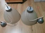 Twee hanglampen met glazen kap, Ophalen, Gebruikt, Glas, Modern