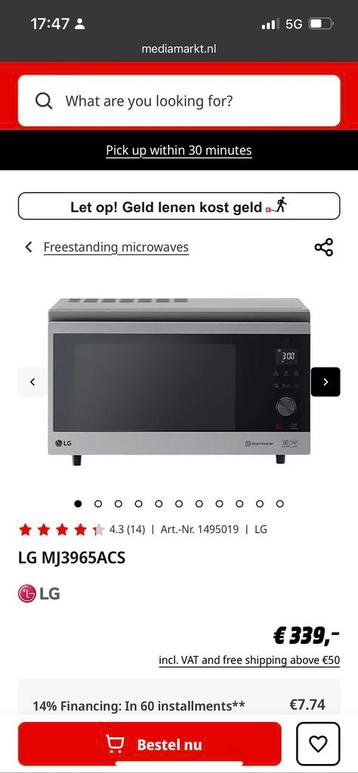 LG combi microwave/oven beschikbaar voor biedingen