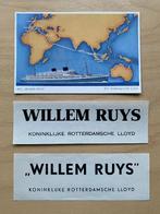 scheepvaart , Rotterdamsche Lloyd , labels kaart Willem Ruys, Ophalen of Verzenden, Zo goed als nieuw, Motorboot, Gebruiksvoorwerp