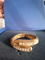 Gouden armband met strass steentjes, Sieraden, Tassen en Uiterlijk, Armbanden, Ophalen, Overige materialen, Gebruikt, Goud