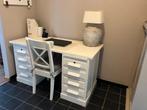 wit eikenhouten bureau, Huis en Inrichting, Ophalen, Gebruikt, Bureau