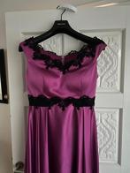 Galajurk in fucksia roze met zwart kant met kraaltje detail, Kleding | Dames, Gelegenheidskleding, Maat 38/40 (M), Galajurk, Nieuw