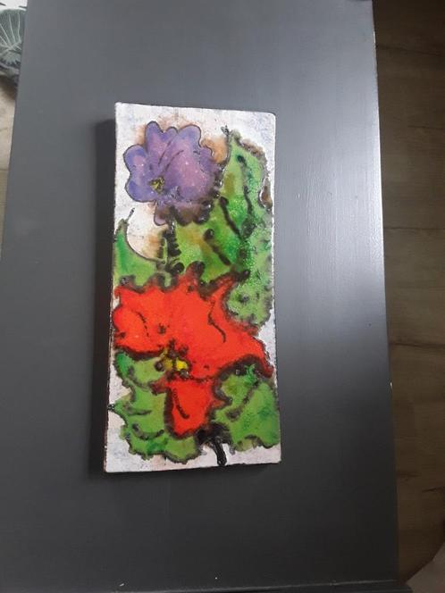 Wandtegel met bloemen.Ruscha keramik handgemalt. 779/1.Jr.70, Antiek en Kunst, Antiek | Keramiek en Aardewerk, Ophalen of Verzenden