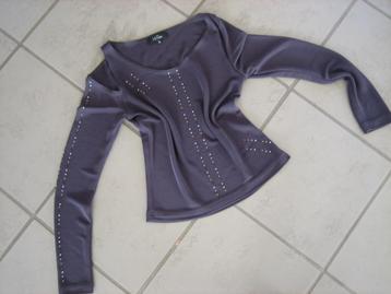Feestelijk chique taupe shirt HI-REE 36-38-40 Snazzeys beschikbaar voor biedingen