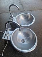 2 rvs wasbakken met kraan, Ophalen of Verzenden, Gebruikt