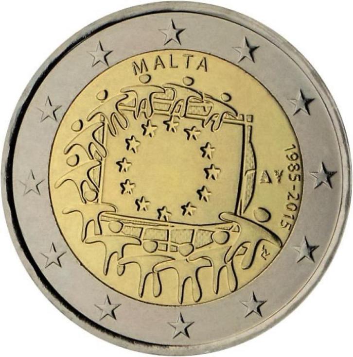 2 euro Malta “30 Jaar Europese Vlag’’ UNC 2015, Postzegels en Munten, Munten | Europa | Euromunten, Losse munt, 2 euro, Malta