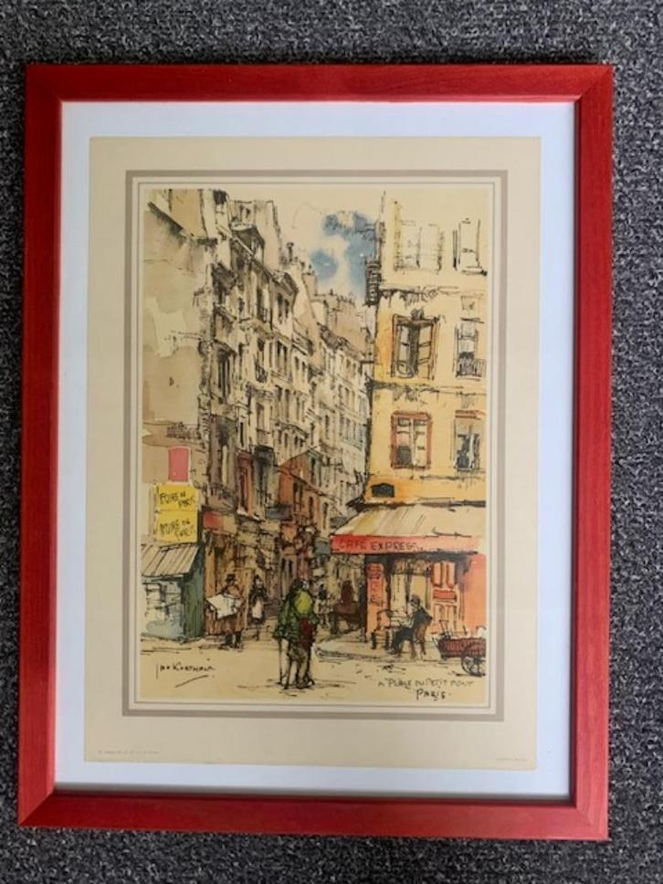 Jan Korthals complete set van zes etsen thema 'Parijs', Antiek en Kunst, Kunst | Etsen en Gravures, Ophalen of Verzenden