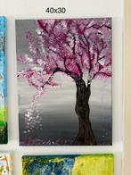 Schilderij Japanse bloesem, Antiek en Kunst, Ophalen of Verzenden