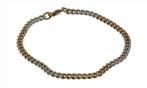 Gourmet schakel bicolor unisex gouden armband dames heren