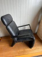 Zwarte design stoel, Ophalen, Zo goed als nieuw, Leer, 50 tot 75 cm