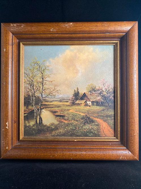 Schilderij G. Trelony - Lente. Gesigneerd, Antiek en Kunst, Kunst | Schilderijen | Klassiek, Ophalen of Verzenden