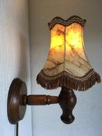 Retro eikenhouten wandlamp met varkensblaas, Ophalen, Gebruikt, Hout, Retro