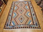 Vintage handgeweven perzische wollen kelim 256x206, Info@SlatsAntiek.nl, Tweedehands, 200 cm of meer, Crème